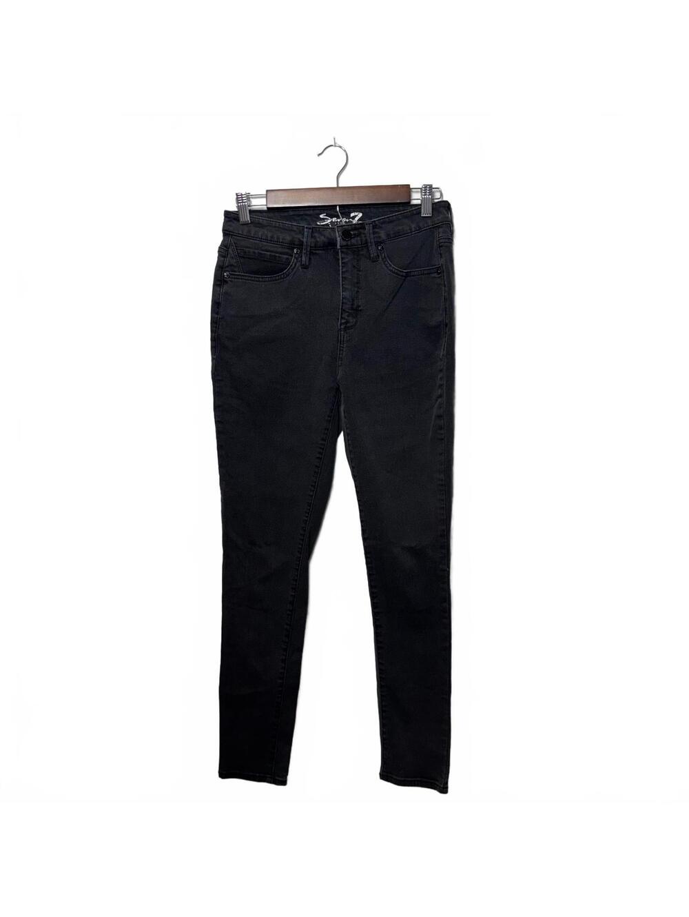 Seven7 Jeans Womens Size 4 Washed Black High Rise Skinny Stretch Denim